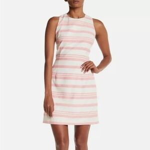 Cupcakes & Cashmere Pink and White Striped Mini Dress
